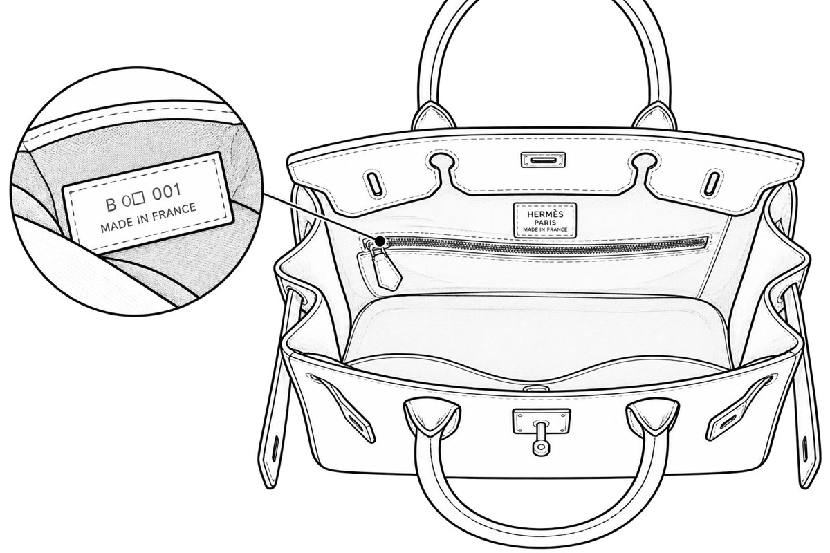 Interior (lining and model tag)